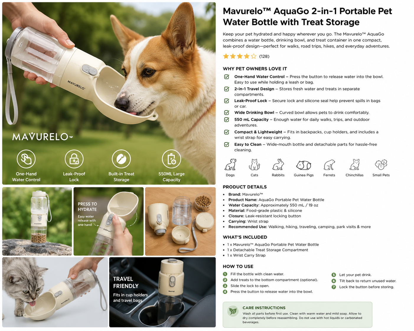 Mavurelo™ MistGlide 3-in-1 Self-Cleaning Pet Grooming Brush with Fine Mist Spray