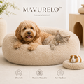 MAVURELO™ CloudNest Calming Pet Bed – Ultra-Soft Washable Donut Bed for Dogs, Cats & Small Pets